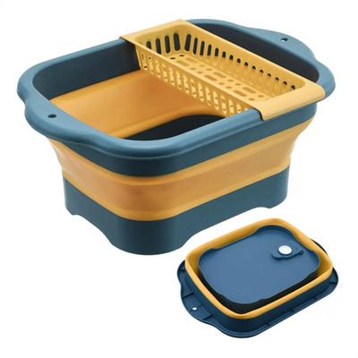 ^ Cubo For Limpiar, Cuenco De Lavado Plegable Con Desagüe Y