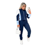 Conjunto Feminino Blusa Manga Longa/calça Inverno Frio C Zip