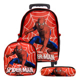 Mochila Infantil Homem Aranha Spider Man De Rodinha