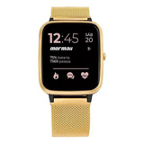 Pulseira Para Smartwatch Mormaii Smart Mormaii Life Dourado Aço - 2.2cm De Largura X 19cm Comprimento