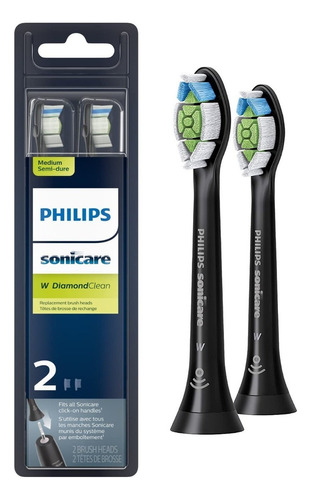 Philips Sonicare W Diamondclean Heads 2pk Hx6062/95 Black