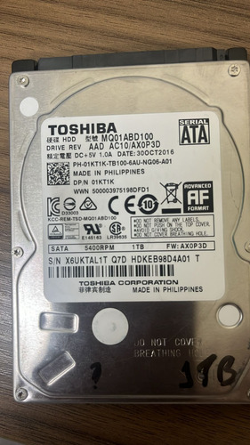 Hd 1tb Notebook Toshiba  5400  Rpm