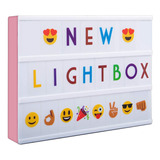 Marquesina Led Cartel De Cine 20 X 15 Cm Rosa Con Emojis