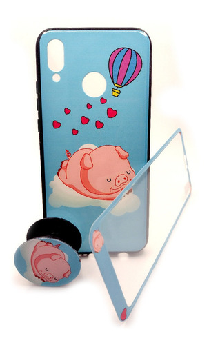 Funda Huawei P20 Lite Bonita Diseño 3 En 1 Cerdito Mujer