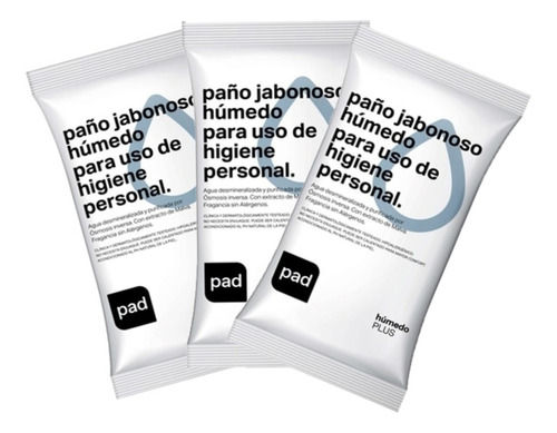 Paño Jabonoso Para Higiene Corporal Pad Humedo X 100 Un