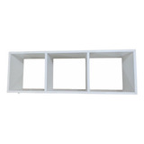 Nicho Triplo Branco 90x30x20 100% Mdf Com Suporte Invisível 