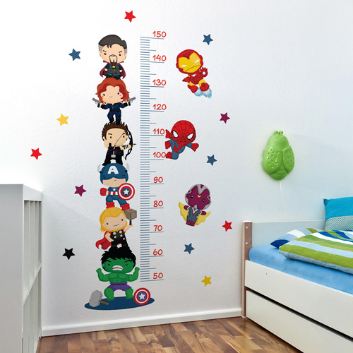 Vinilo Decorativo Medidor Infantil Super Heroes Avengers A61