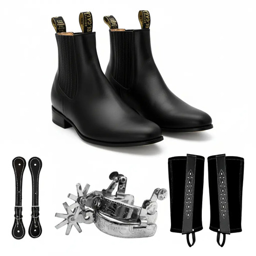 Kit Charro: Botines, Polainas, Espuelas Y Correllones
