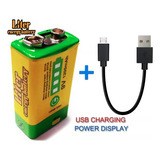 Bateria 9v Litio Recargable Usb 1200mah + Cable De Carga Usb