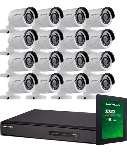 Kit Seguridad Hikvision 16 +1tb+ 16 Camaras Vigilancia Cctv