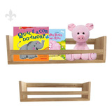 Prateleira Porta Livros Infantil Madeira Pinus Natural Ea