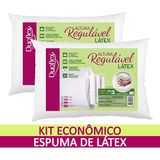 Kit Travesseiros Duoflex Natural Látex Regulável 50x70x20