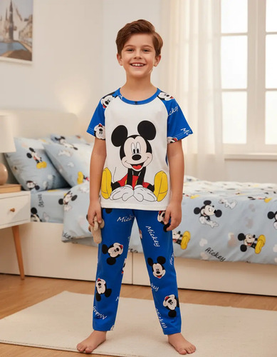 Pijama Mickey Raton Conjunto Dos Piezas Pants Camisa Moda