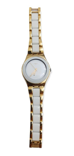 Reloj Swatch Dorado Y Blanco
