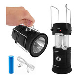 Farol Camping Linterna Recargable Solar Usb Cargador Etheos