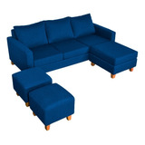 Sillon Esquinero Con 2 Puff Premium Dadaa