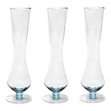 Trio Vaso Solitário Acinturado Aladin 6x24cm Vidro Decoração