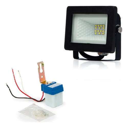 Proyector Reflector Led 30w  + Fotocelula Sica Ip65 Luz Fría