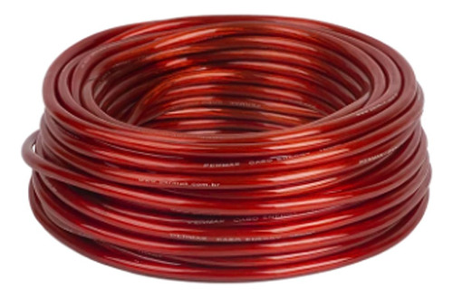 10 Metros Fio Cabo 4mm Flexível Som Automotivo Vermelho