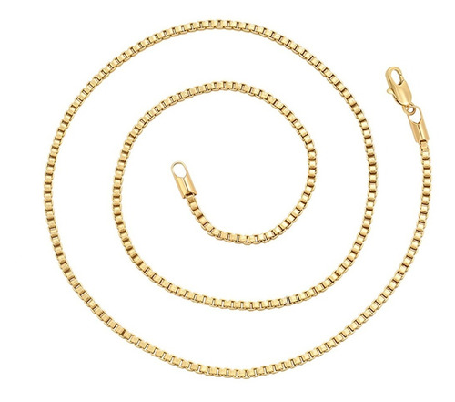 Cadena Oro 14k Lam Cubito 45cm X 2mm  Hombre Mujer Moda