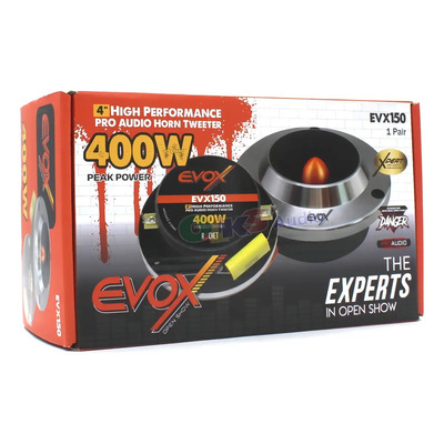 2 Tweeter Bala 4'' 8 Ohms 200watts Rms Open Show Evox Evx150 Color Cromo Con Negro Y Naranja | Meses sin interés
