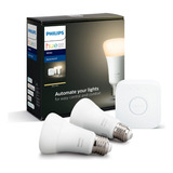 Kit De Inicio Philips Hue 2 Ampolletas Blancas E27