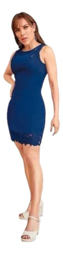 Vestido Cklass Azul Marino 991-68 Outlet/saldos Mchn