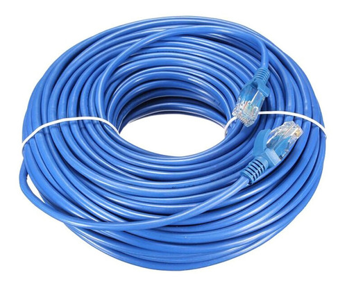 Cabo Rede Cat5e 30m Lan Internet Ethernet Rj45 Montado Azul