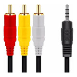 Cabo P3 Macho Av 3 Rca Macho 1,3m Cabo P3 Pra Som Automotivo