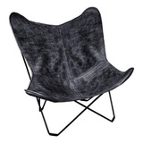 Sillón Bkf Leder De Cuero Vacuno Crash Negro