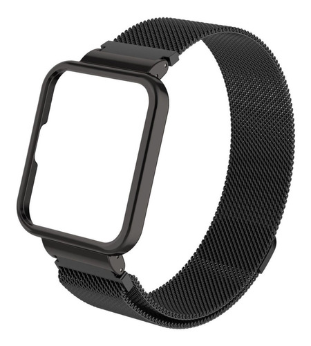 Oyeoye Pulseira Metal Aço Inox Para Xiaomi Mi Watch 2 Lite Cor Magnetica Preta