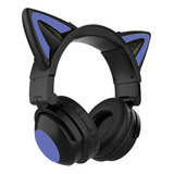 Fwefww Audífonos Plegables Con Forma De Oreja De Gato, Led,