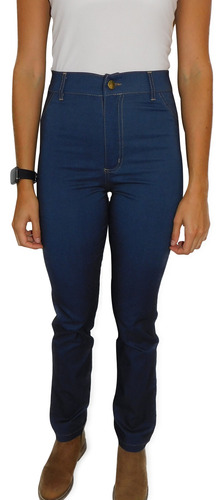 Pantalon Jean Elastizado Alto Talles Recto Moda Mujer Dama 