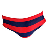 Traje De Baño Hombre Playa Bikini Lineas Rojo Marino