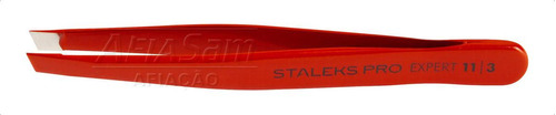 Pinça De Sobrancelha Staleks Te-11/3 Profissional - Vermelho