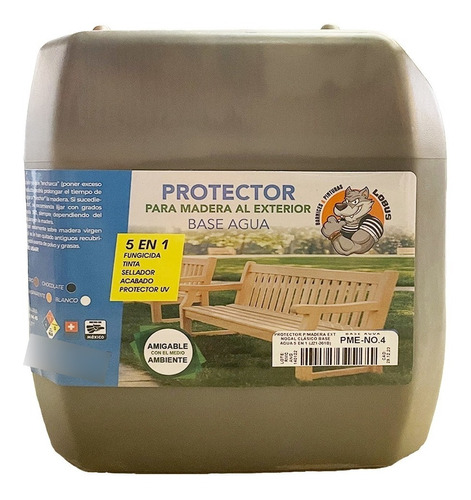 Protector P/madera Al Exterior Nogal 5 En 1 Base Agua 4 Lts