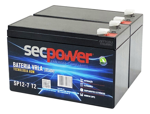 2 Bateria 12v 7,2ah Nobreak Powertek Multilaser 1440va 110v