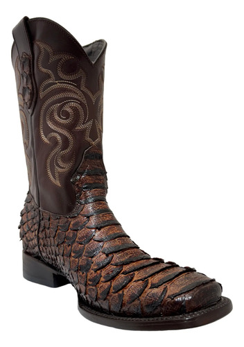 Bota Vaquero Signature Caballero Piel Res Tipo Pitón Cognac