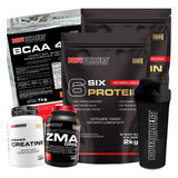 Kit 2x Whey Six Protein 2kg + Bcaa 1kg + Creatina +zma +copo