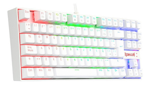 Teclado Mecánico Gamer Redragon Kumara Blanco K552w-rgb Blue Español Latinoamérica