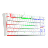 Teclado Mecánico Gamer Redragon Kumara Blanco K552w-rgb Blue Español Latinoamérica