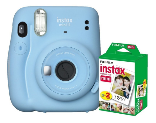 Camara Instantanea Instax Mini 11 Celeste Sky 2 Rollos