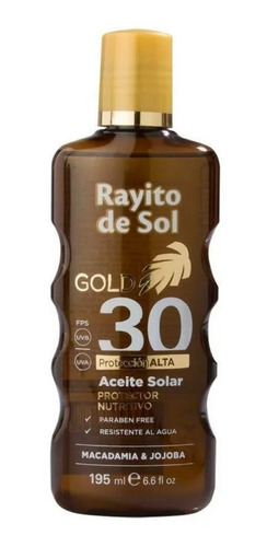 Aceite Solar Rayito De Sol Gold Bronceador Fps30 195ml 