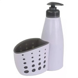 Organizador Dispenser Detergente Porta Esponja Pico Gris