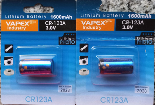 Pila Cr123a 3v Lithium Vapex - Linterna, Cámara Sensores X 2