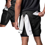 Gimnasio Short Con Licra Deportiva 2 En 1 Shorts Hombre Gym