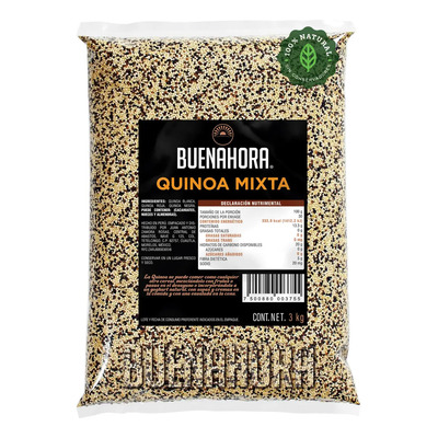 Semilla Quinoa Buena Hora Mix Blanca, Roja Y Negra Bh 3 Kg Gluten Free