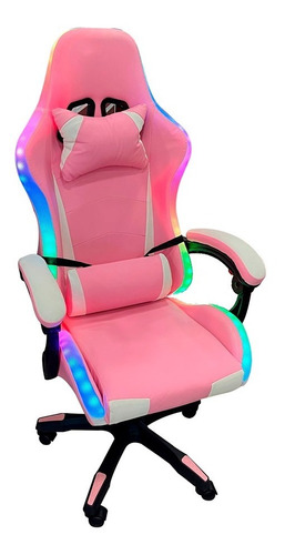 Silla Gamer Con Luces Led Giratoria En Colores