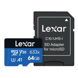 Memoria Tarjeta Micro Sd Lexar 64gb 633x 100 Mb/s P Celular