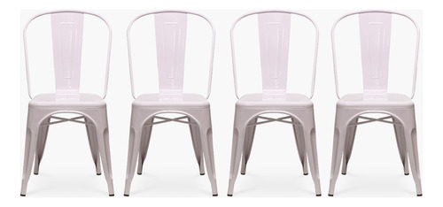 Pack 4 Sillas Tolix Asiento Metal Frosted Pink Form